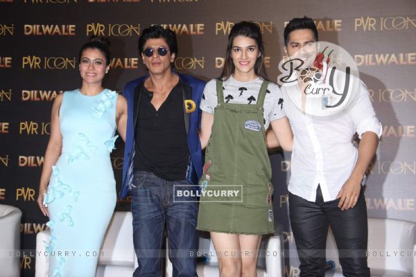 Kajol, Shah Rukh Khan, Kriti Sanon and Varun Dhawan at Second Song Launch of 'Dilwale'