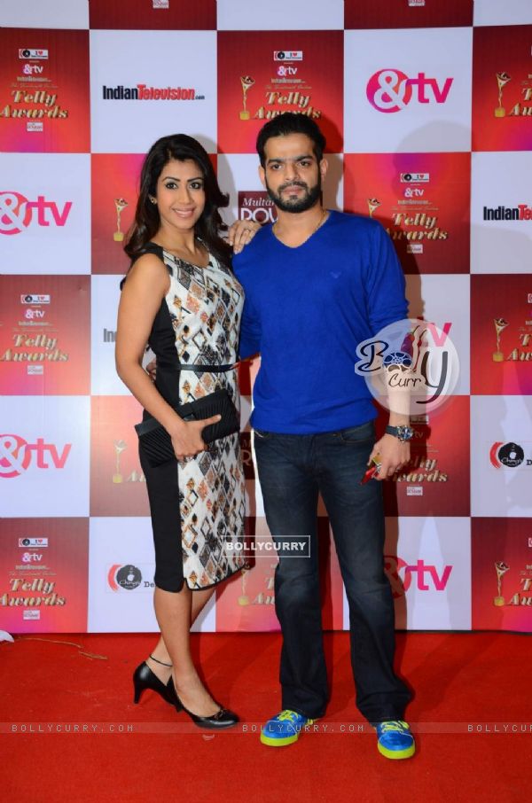 Karan Patel with wife Ankita Bhargava at Indian Telly Awards