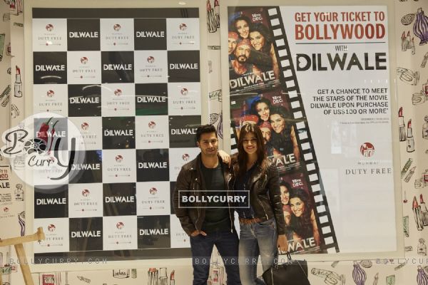 Varun and Kriti at Promotions of Dilwale at 'Mumbai Duty Free T2'