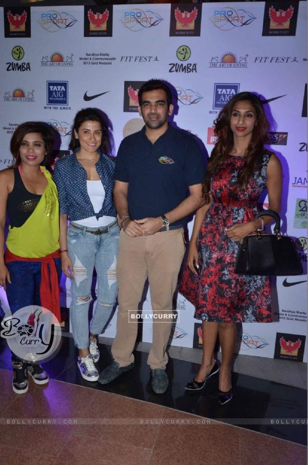 Zaheer Khan, Yasmin Karachiwala and Sandhya Shetty at 'Fit Fest' by Pro Sport Fitness