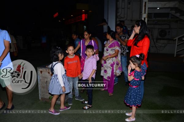 Manyatta Dutt spotted outside PVR Juhu with Kids