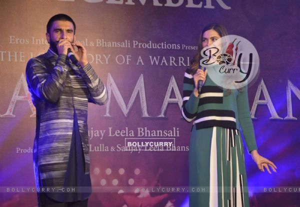 Deepika Padukone and Ranveer Singh at Promotions of Bajirao Mastani at Gurgaon