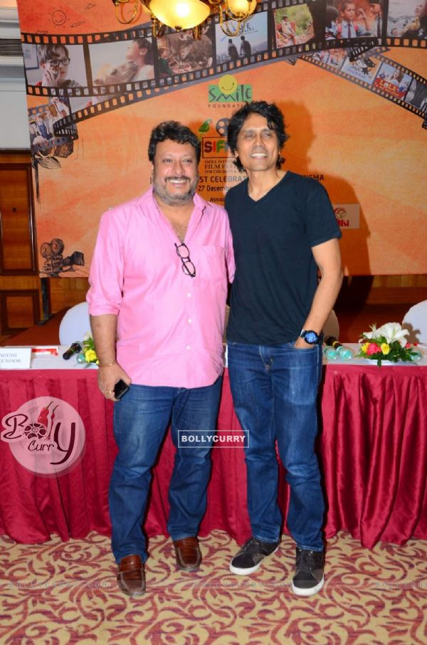 Tighmanshu Dhulia and Nagesh Kukunoor at Press Meet of Smile Foundation with Top Directors