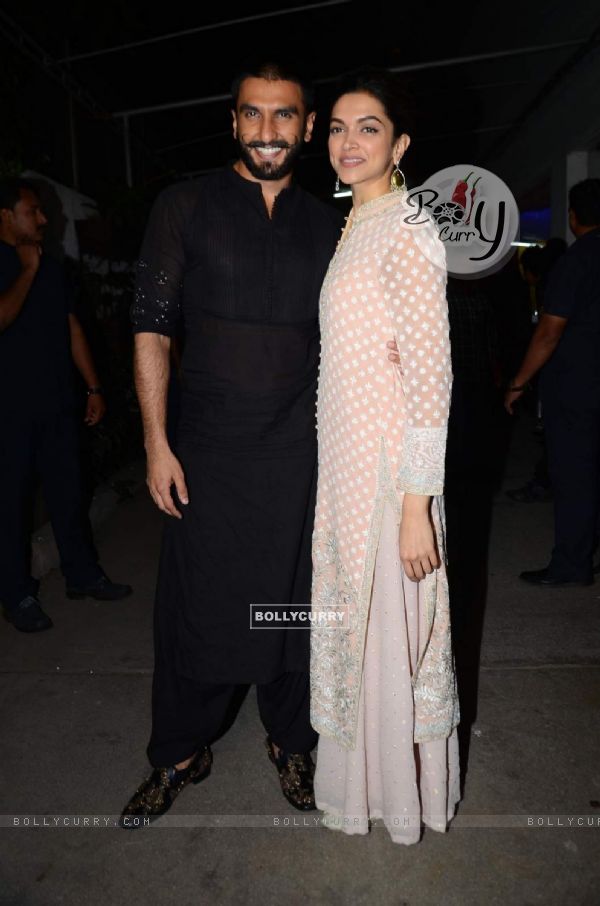 Ranveer Singh and Deepika Padukone at Special Screening of Bajirao Mastani