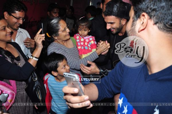 Ranveer Singh meets fans during a Visit to Cinema Theatres (388610)