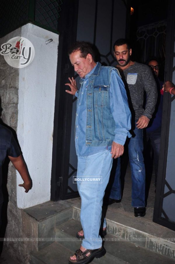 Salman Khan's Snapped with Salim Khan post Dinner