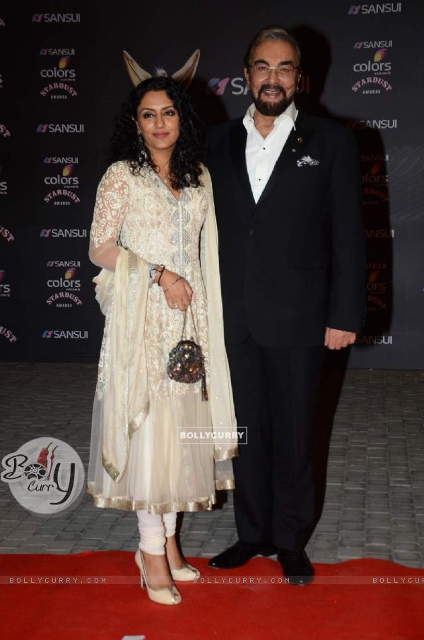 Kabir Bedi with his Girlfriend at Stardust Awards