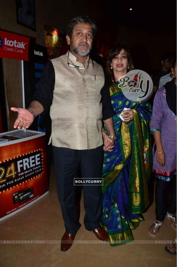 Mahesh and Medha Manjrekar at Premiere of Marathi Movie 'Natsamrat'