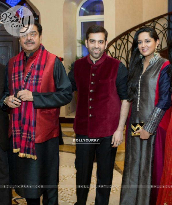Shatrughan Sinha with his son at Anil Kapoor's Birthday Bash
