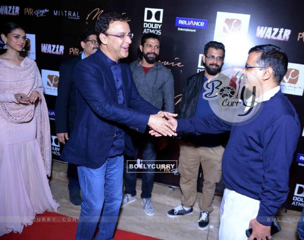 Delhi CM Arvind Kejriwal at Special Screening of Wazir with the Cast