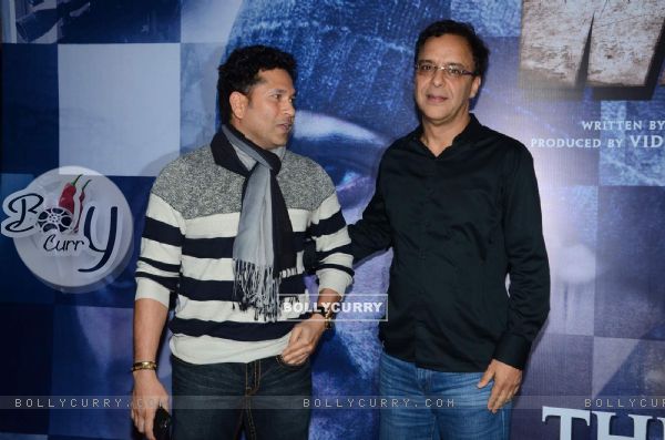 Sachin Tendulkar and Vidhu Vinod Chopra at Special Screening of Wazir