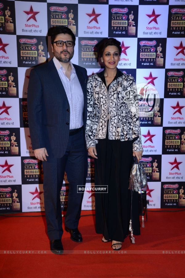 Sonali Bendre and Goldie Behl pose for the media at the 22nd Annual Star Screen Awards