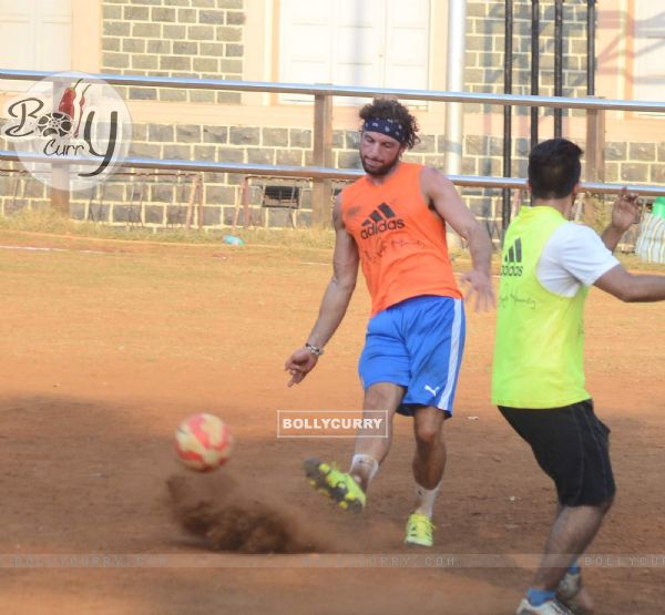 Celebs Snapped Practicing Soccer