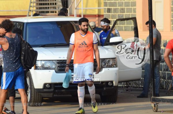 Abhishek Bachchan Snapped Practicing Soccer