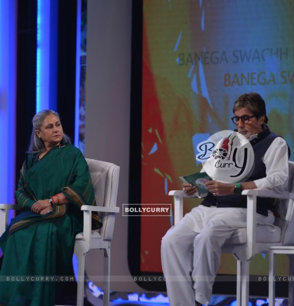 Amitabh Bachchan and Jaya Bachchan at NDTV Cleanathon