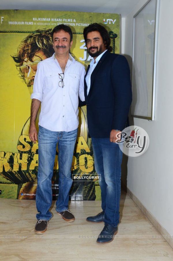 R. Madhavan and Rajkumar Hirani at Special Screening of Saala Khadoos