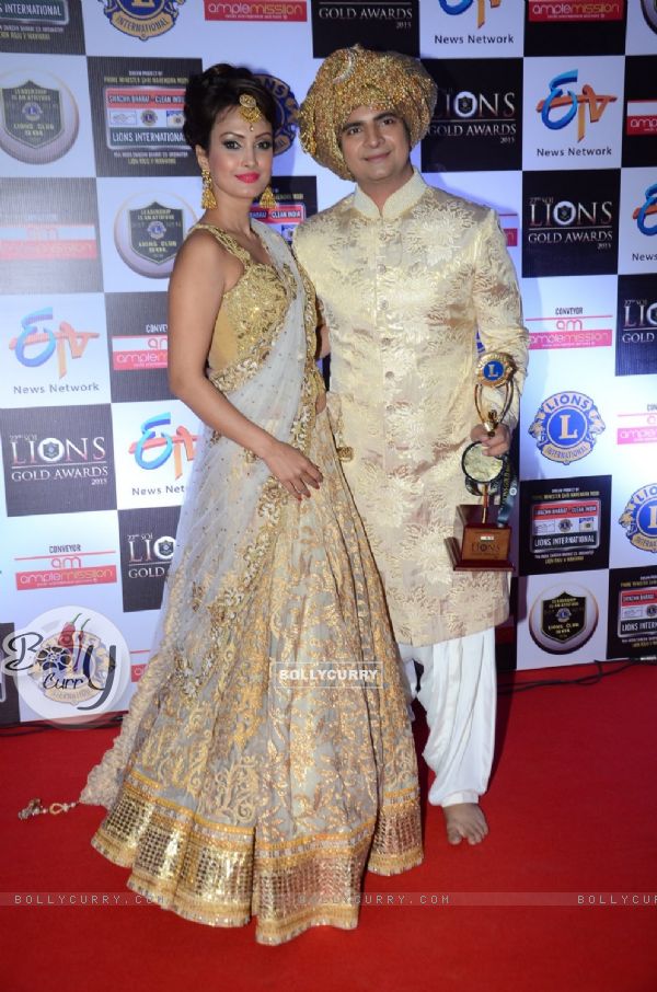 Karan Mehta and Nisha Rawal at Lion Gold Awards