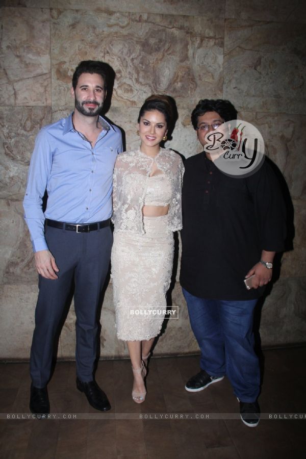 Sunny Leone with her Husband and Milap Zaveri at Special Screening of 'Mastizaade'