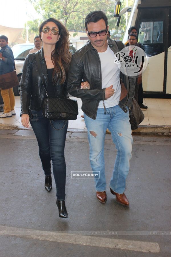 Nawab Saif Ali Khan and Begum Kareena Kapoor Snapped at Airport