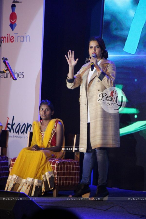 Sona Mahapatra at  a press conference for the NGO 'Smile Train' and 'Himalayas' in Bangalore