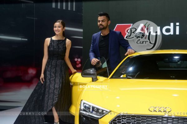 Virat kohli & Alia Bhatt Unveils All New Audi R8 V10 at Auto Expo 2016 in Delhi