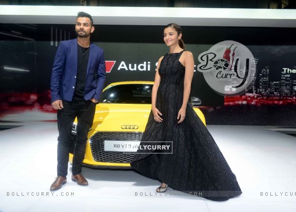 Alia Bhatt and Virat Kohli at Auto Expo 2016 in Delhi