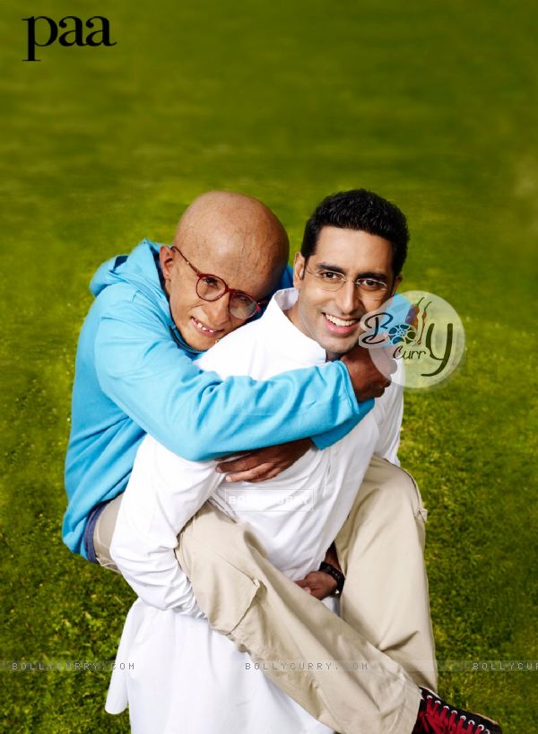 Abhishek and Amitabh as father and son