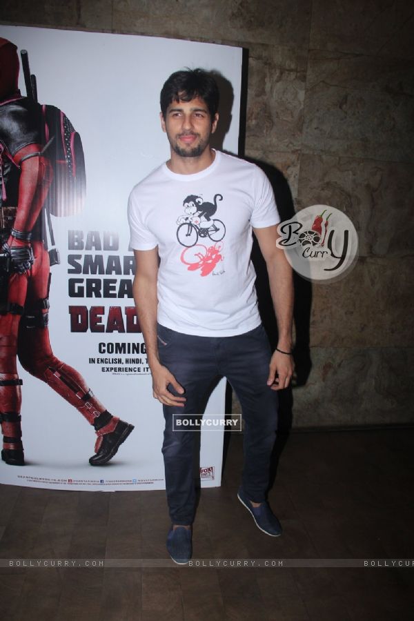 Sidharth Malhotra at Special Screening of 'Deadpool'