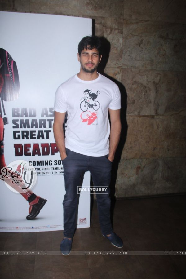 Sidharth Malhotra at Special Screening of 'Deadpool'