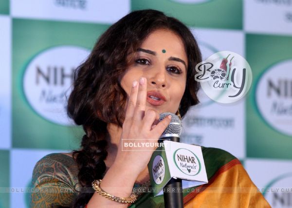 Vidya Balan Interacts at 'Nihar Naturals' Promotional Event