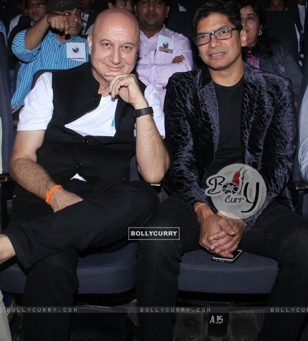 Anupam Kher and Shaan at a Charity Event