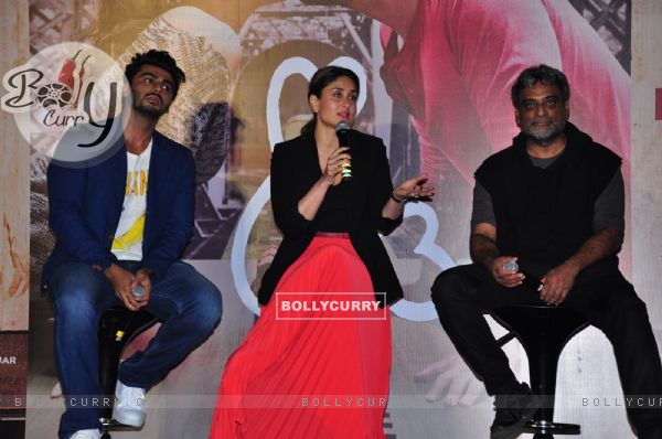 Arjun Kapoor, Kareena Kapoor and R. Balki at Trailer Launch of 'Ki and Ka'