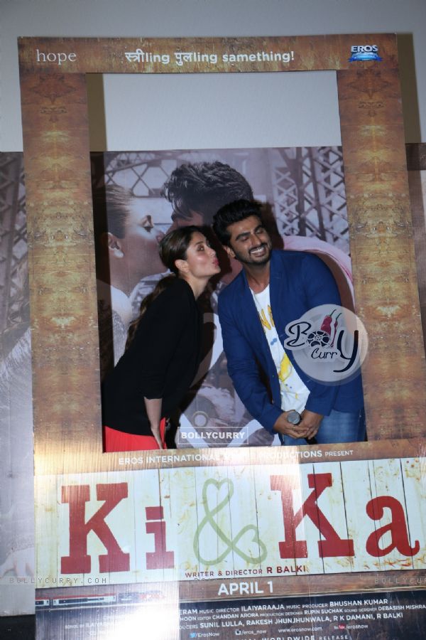 Kareena Kapoor and Arjun Kapoor Pose for Media at Trailer Launch of 'Ki and Ka'