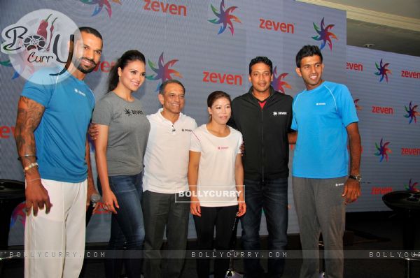 Shikhar Dhawan, Lara Dutta, Mahesh Bhupathi at Zeven Event