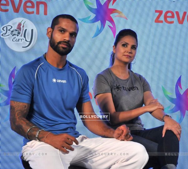 Shikhar Dhawan and Lara Dutta at Zeven Event