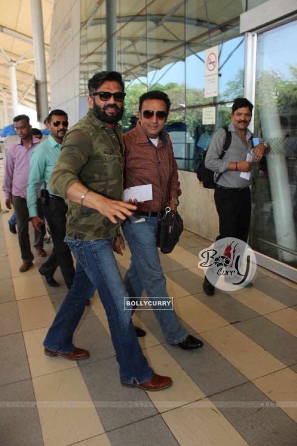 Airport Spotting: Suniel Shetty and Gulshan Grover