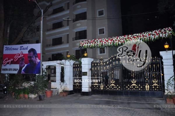 Banners and Poster Mounted Outside Sanjay's House !