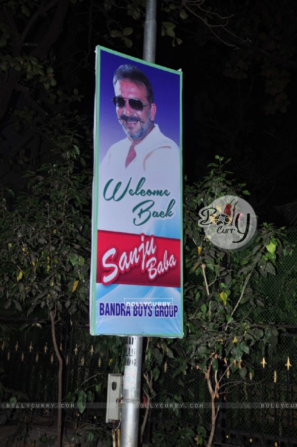 Banners and Poster Mounted Outside Sanjay's House!