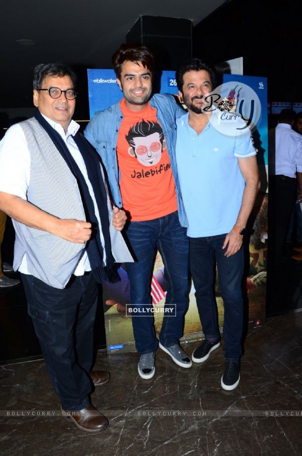 Anil Kapoor, Manish Paul and Subhash Ghai at Special Screening of 'Tere Bin Laden: Dead or Alive'