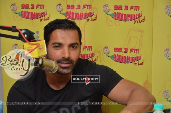 John Goes Live at Radio Mirchi for Promotions of 'Rocky Handsome'