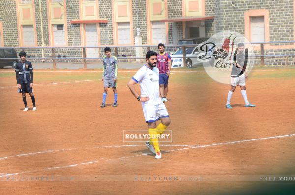 Abhishek Bachchan was snapped practicing Soccer!