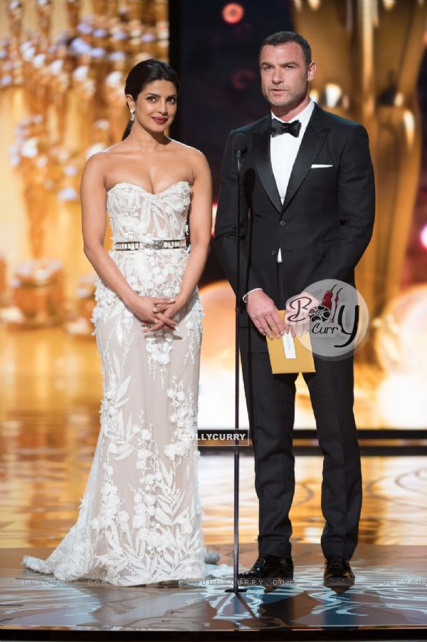 Priyanka Chopra presents the award at the Oscars
