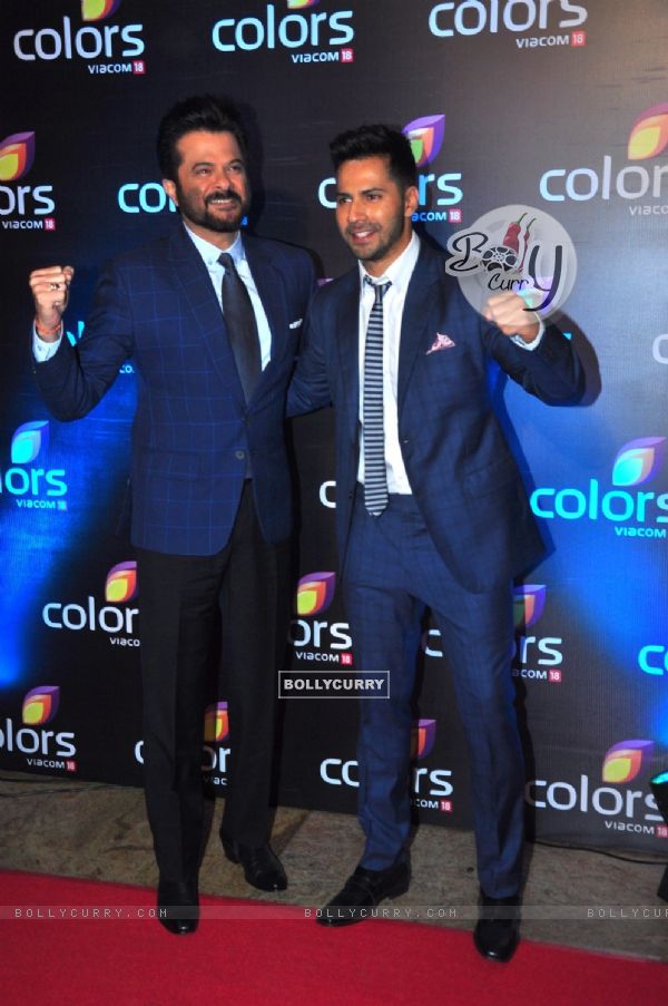 Anil Kapor and Varun Dhawan at Colors TV's Red Carpet Event