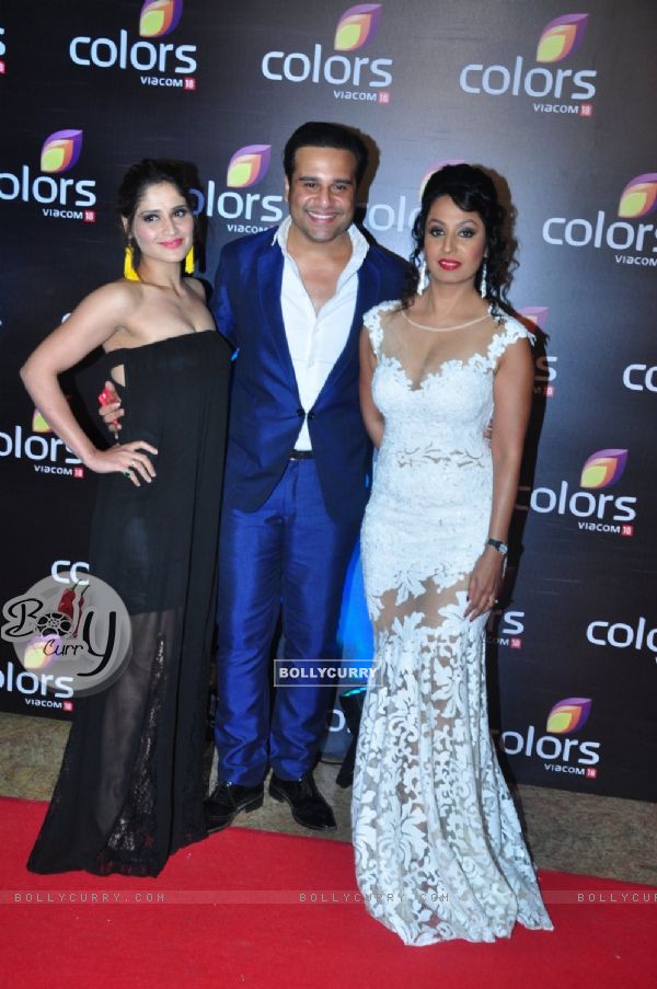 Krushna Abhishek, Kashmira Shah and Aarti Singh at Colors TV's Red Carpet Event