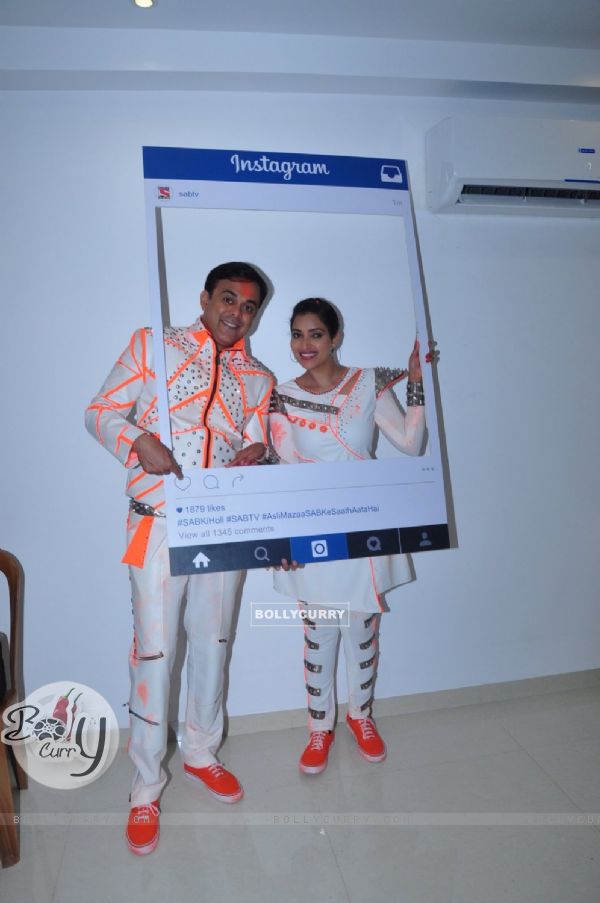 Sumeet Raghavan and Rupali Bhonsale at SAB TV Holi Celebrations