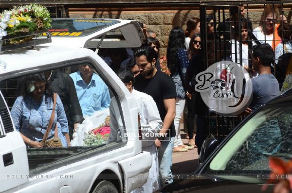 Actress Dia Mirza with her husband Sahil Sangha attends Emraan Hashmi's Mothers Funeral