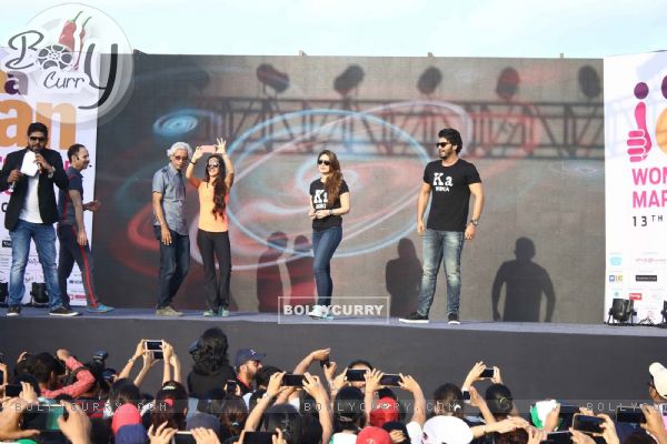 Kareena Kapoor and Arjun Kapoor and Tara Sharma at DNA CAN Women's Marathon