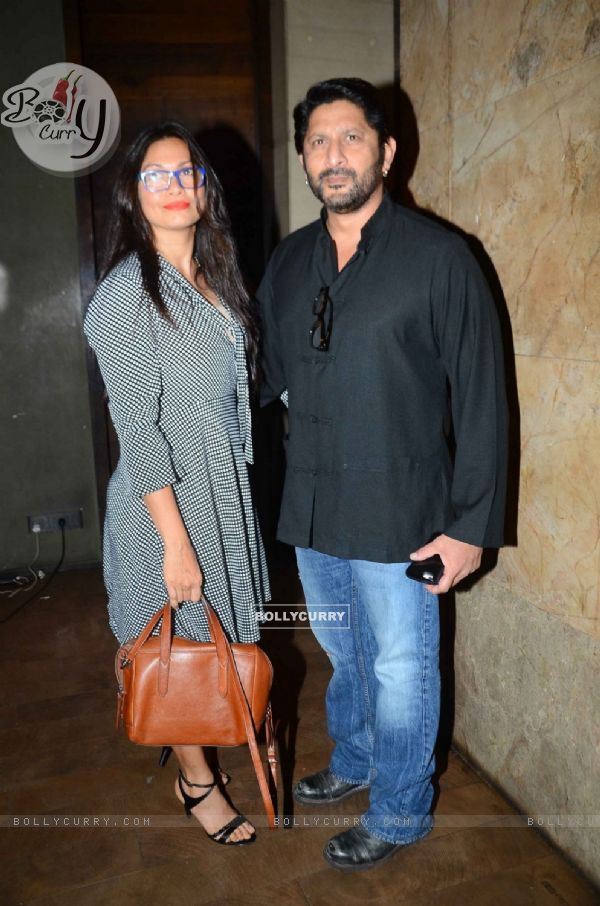 Arshad Warsi with Wife at Screening of Kapoor & Sons