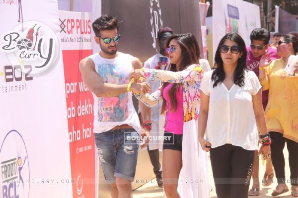 Karan Tacker, Krystle Dsouza and Ekta Kapoor at BCL's Holi Celebrations