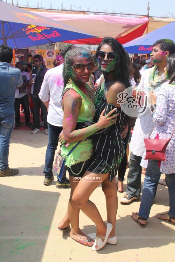 Nia Sharma and Amrin Chakkiwala at BCL's Holi Celebrations